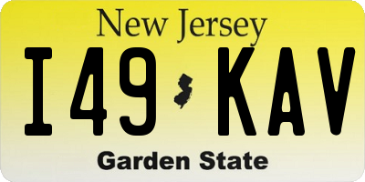 NJ license plate I49KAV