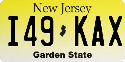 NJ license plate I49KAX