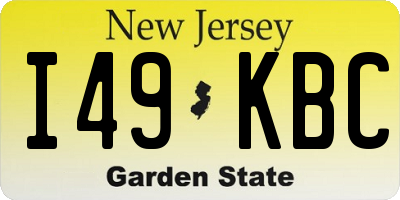 NJ license plate I49KBC