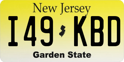 NJ license plate I49KBD