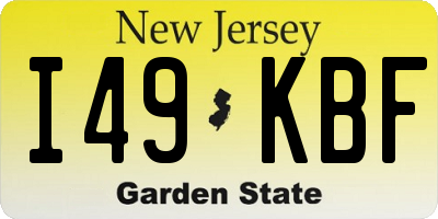 NJ license plate I49KBF