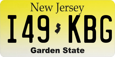 NJ license plate I49KBG