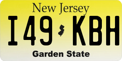 NJ license plate I49KBH