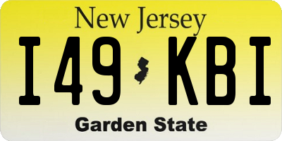 NJ license plate I49KBI