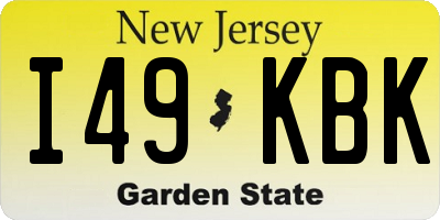 NJ license plate I49KBK