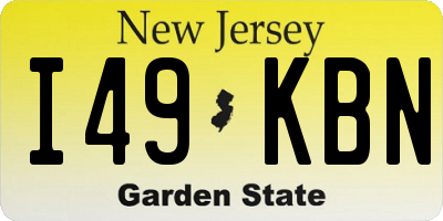 NJ license plate I49KBN