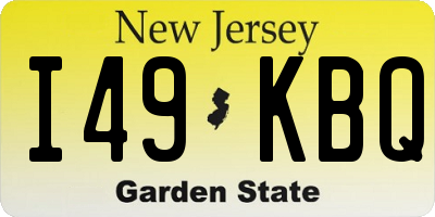 NJ license plate I49KBQ