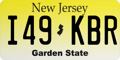 NJ license plate I49KBR