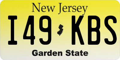 NJ license plate I49KBS