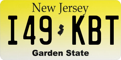 NJ license plate I49KBT