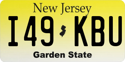 NJ license plate I49KBU