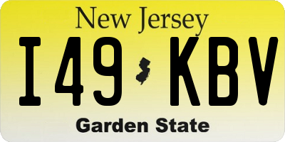NJ license plate I49KBV