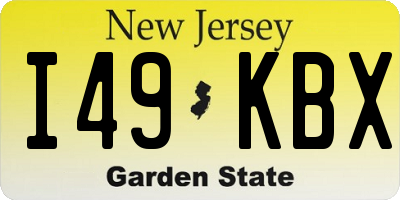 NJ license plate I49KBX