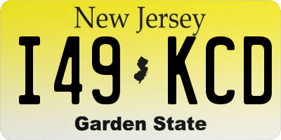 NJ license plate I49KCD