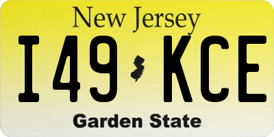 NJ license plate I49KCE