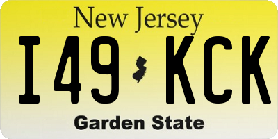 NJ license plate I49KCK