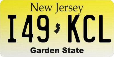NJ license plate I49KCL