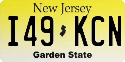 NJ license plate I49KCN