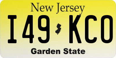 NJ license plate I49KCO