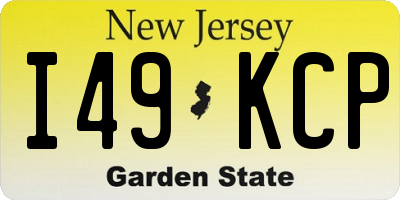 NJ license plate I49KCP