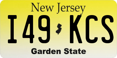 NJ license plate I49KCS