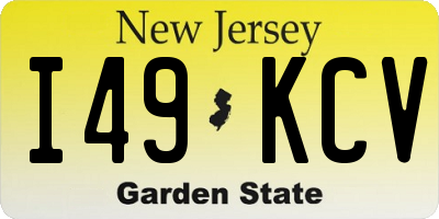 NJ license plate I49KCV