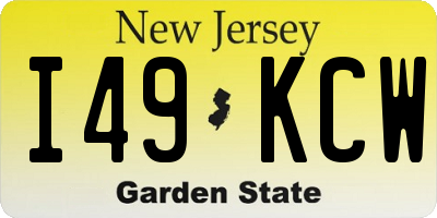NJ license plate I49KCW