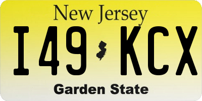 NJ license plate I49KCX