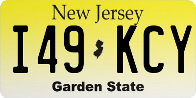 NJ license plate I49KCY