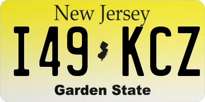 NJ license plate I49KCZ