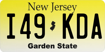 NJ license plate I49KDA