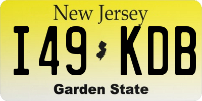 NJ license plate I49KDB