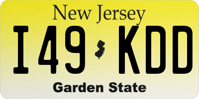 NJ license plate I49KDD