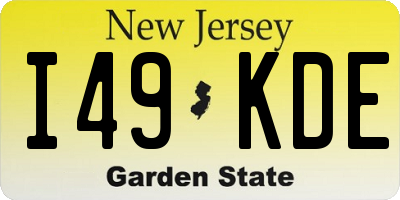 NJ license plate I49KDE