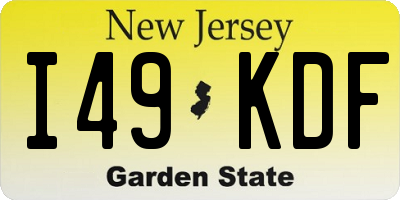 NJ license plate I49KDF