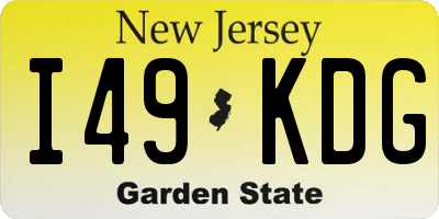 NJ license plate I49KDG