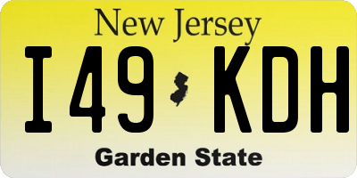 NJ license plate I49KDH