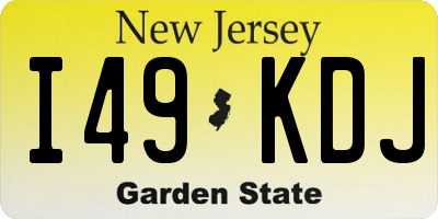 NJ license plate I49KDJ