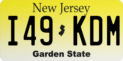 NJ license plate I49KDM