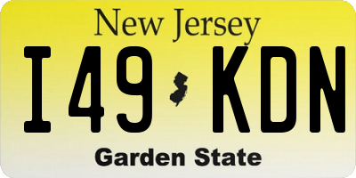 NJ license plate I49KDN