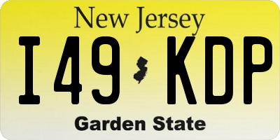 NJ license plate I49KDP