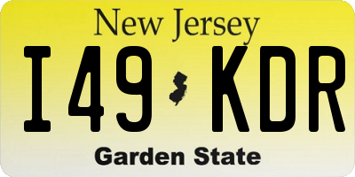 NJ license plate I49KDR