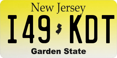NJ license plate I49KDT