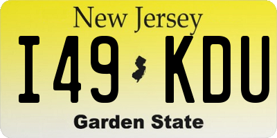 NJ license plate I49KDU