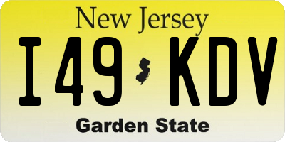 NJ license plate I49KDV