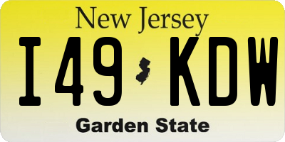 NJ license plate I49KDW