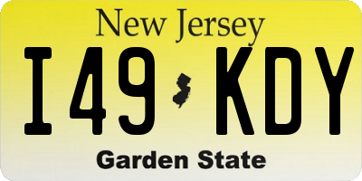 NJ license plate I49KDY