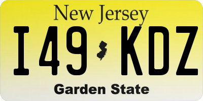 NJ license plate I49KDZ