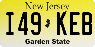 NJ license plate I49KEB