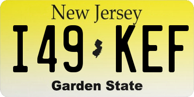 NJ license plate I49KEF